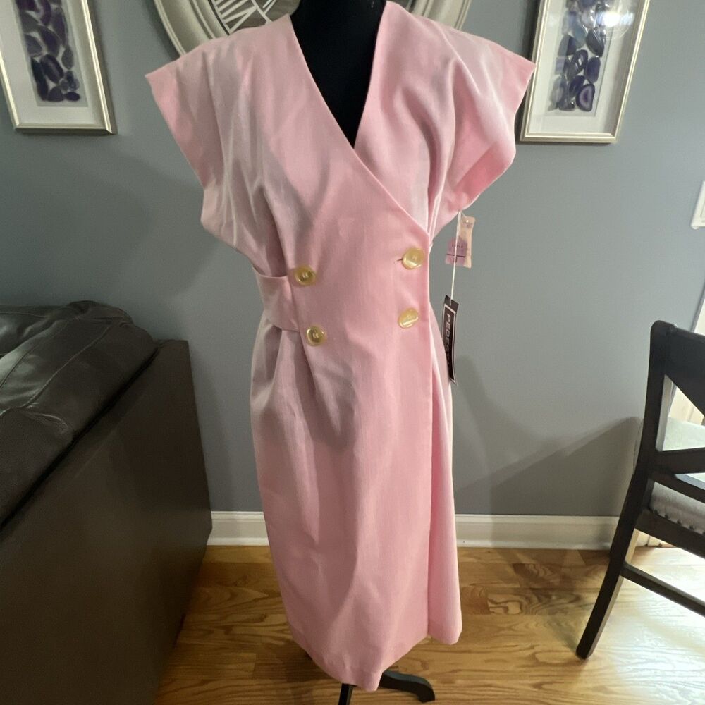 Vintage NWT Pedestal David Warren Pink Dress Size 8